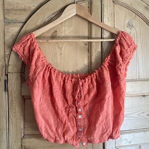 Free People Eyelet You Top size M